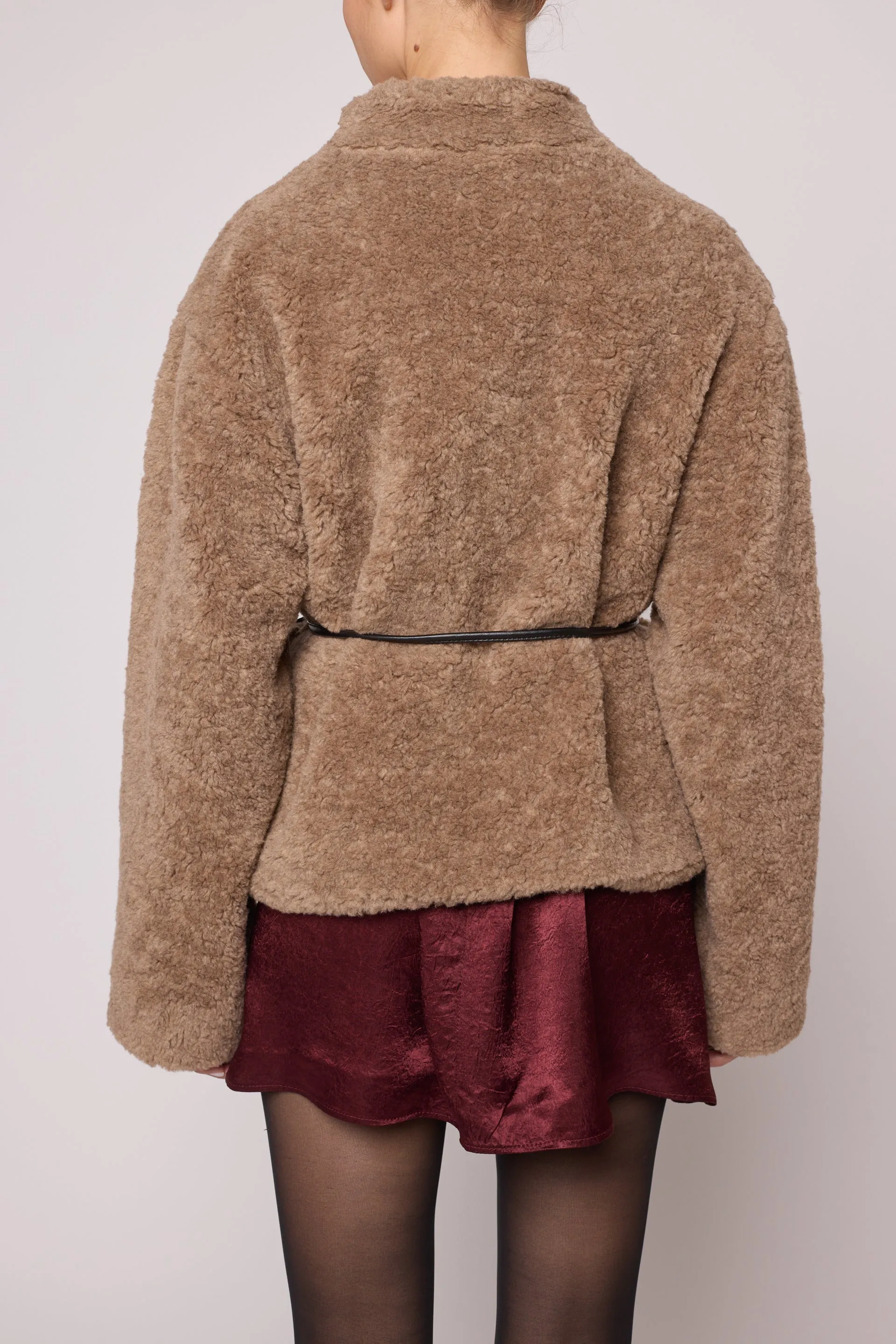 Mana Jacket in Italian Bouclé Faux Fur - Porcini sold by Atelier Delphine product image thumbnail 5