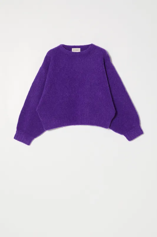 Balloon Sleeve Sweater in Supreme Alpaca - Electric Lavender made by Atelier Delphine