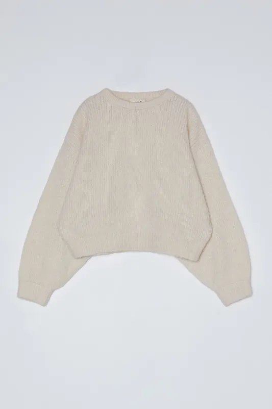 Balloon Sleeve Sweater in Supreme Alpaca - Cream made by Atelier Delphine