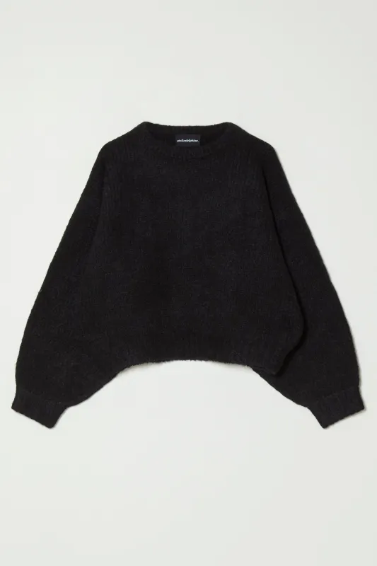 Balloon Sleeve Sweater in Supreme Alpaca - Black made by Atelier Delphine