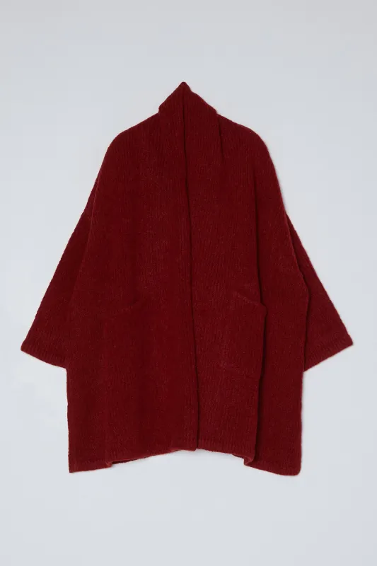 Haori Coat in Supreme Alpaca - Burgundy made by Atelier Delphine