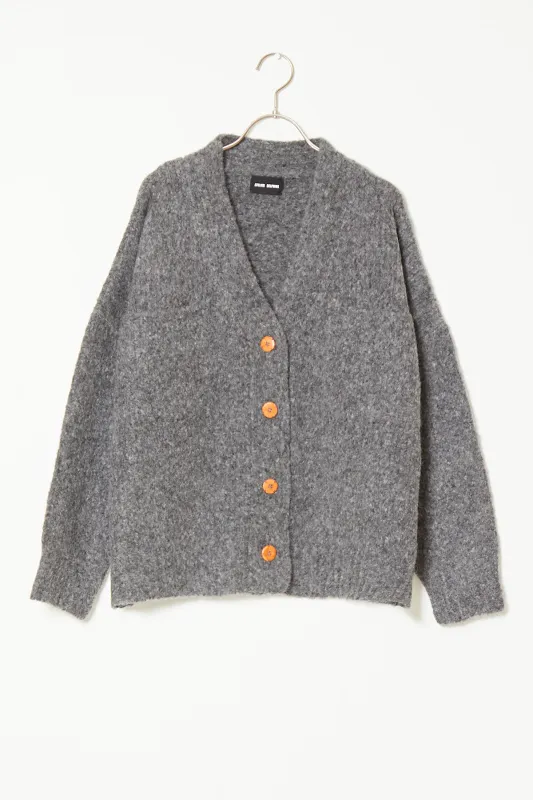 Amelia Cardigan in Supreme Alpaca - Charcoal made by Atelier Delphine