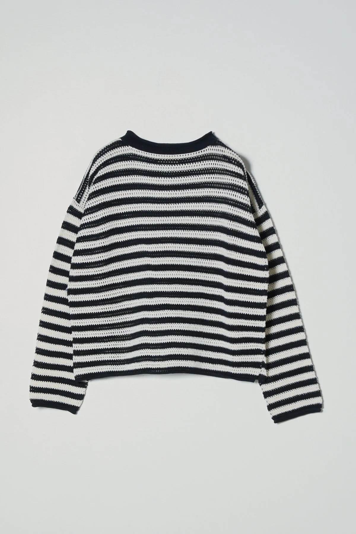 Leilani Sweater in Openwork Knit - Black & Cream sold by Atelier Delphine