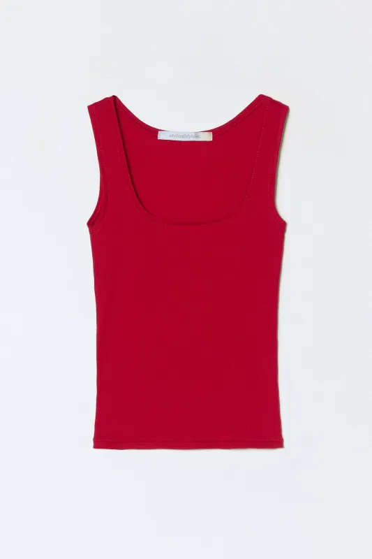 Rib Tank - Red made by Atelier Delphine