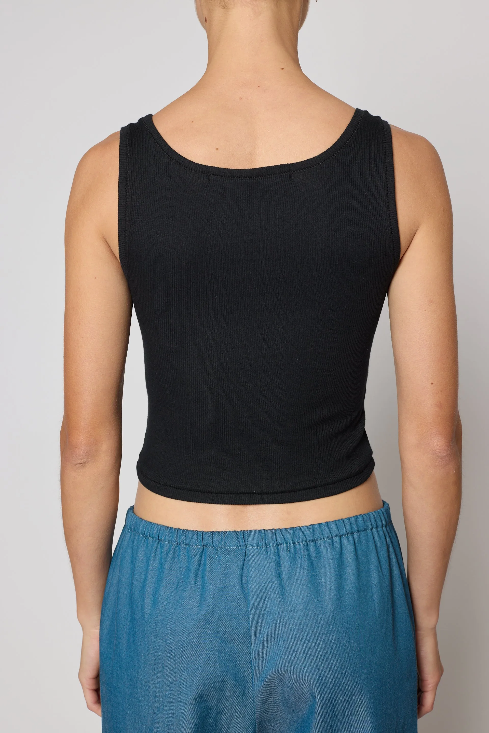 Crop Rib Tank - Black sold by Atelier Delphine product image thumbnail 5