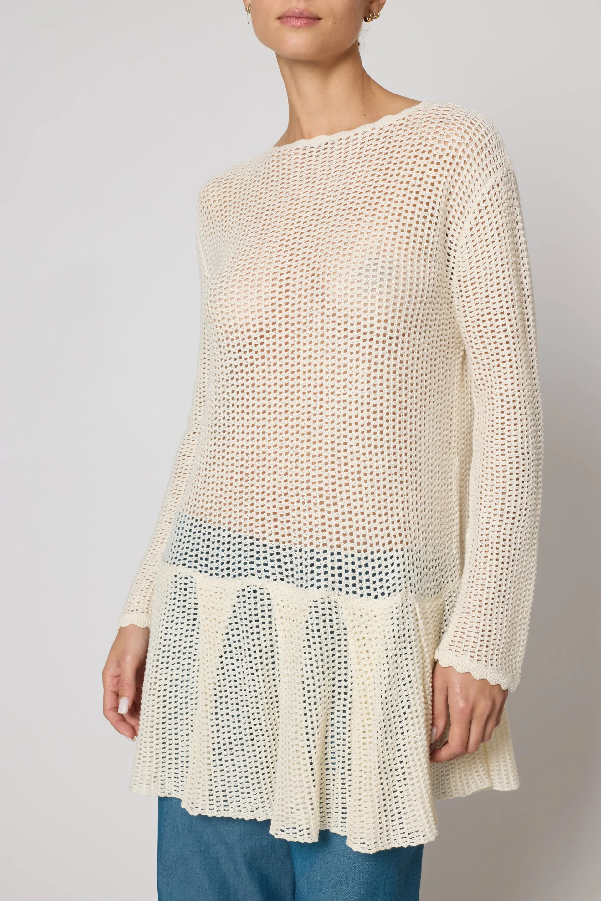 Frida Dress in Openwork Knit - Cream sold by Atelier Delphine product image thumbnail 4