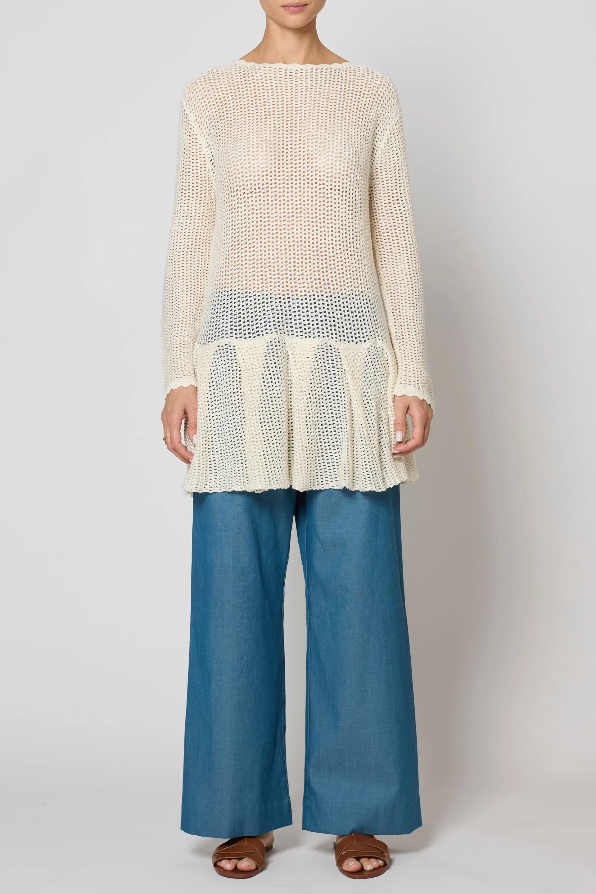 Frida Dress in Openwork Knit - Cream sold by Atelier Delphine product image thumbnail 2