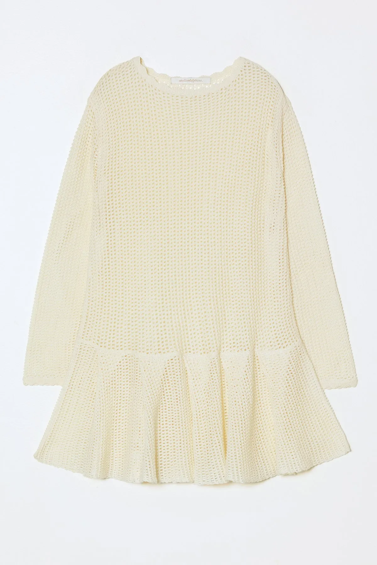 Frida Dress in Openwork Knit - Cream sold by Atelier Delphine