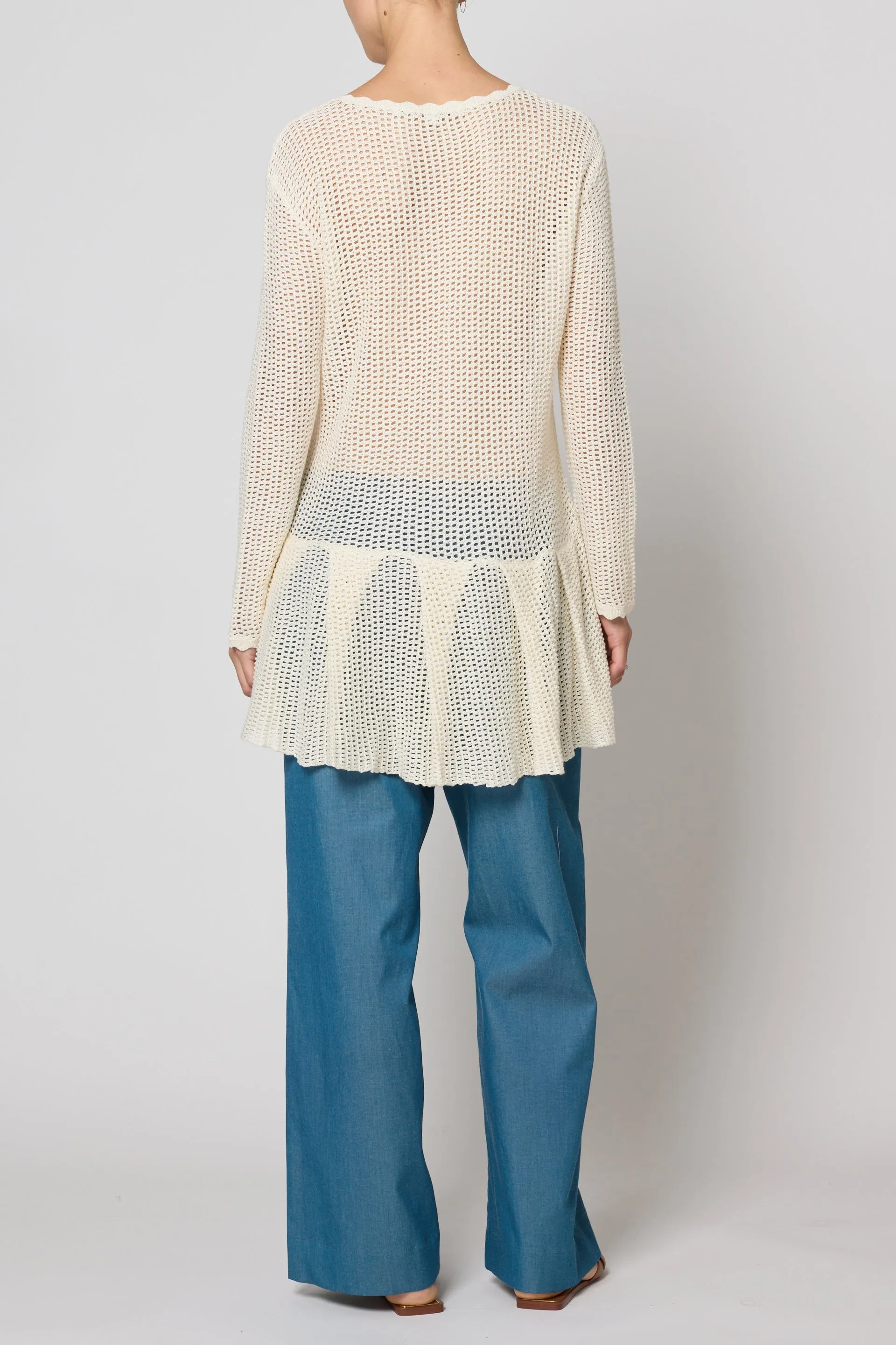 Frida Dress in Openwork Knit - Cream sold by Atelier Delphine product image thumbnail 3