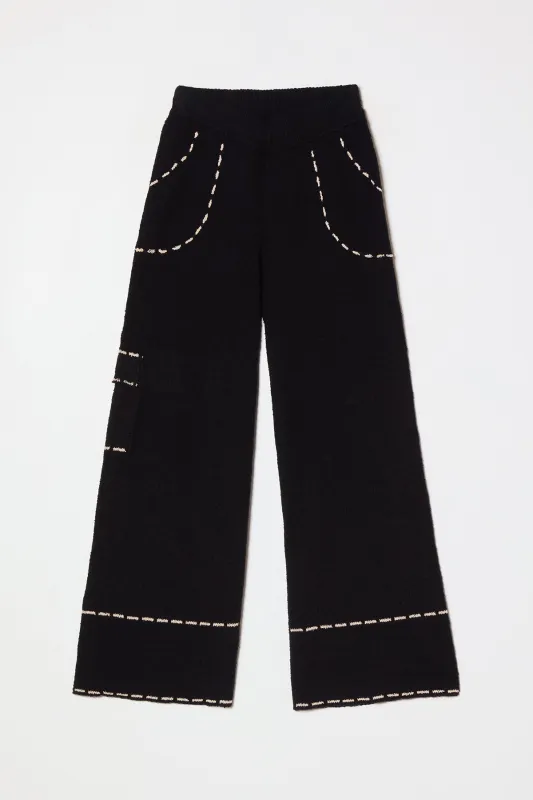 Lottie Pant in Boucle Tanguis Cotton - Black made by Atelier Delphine