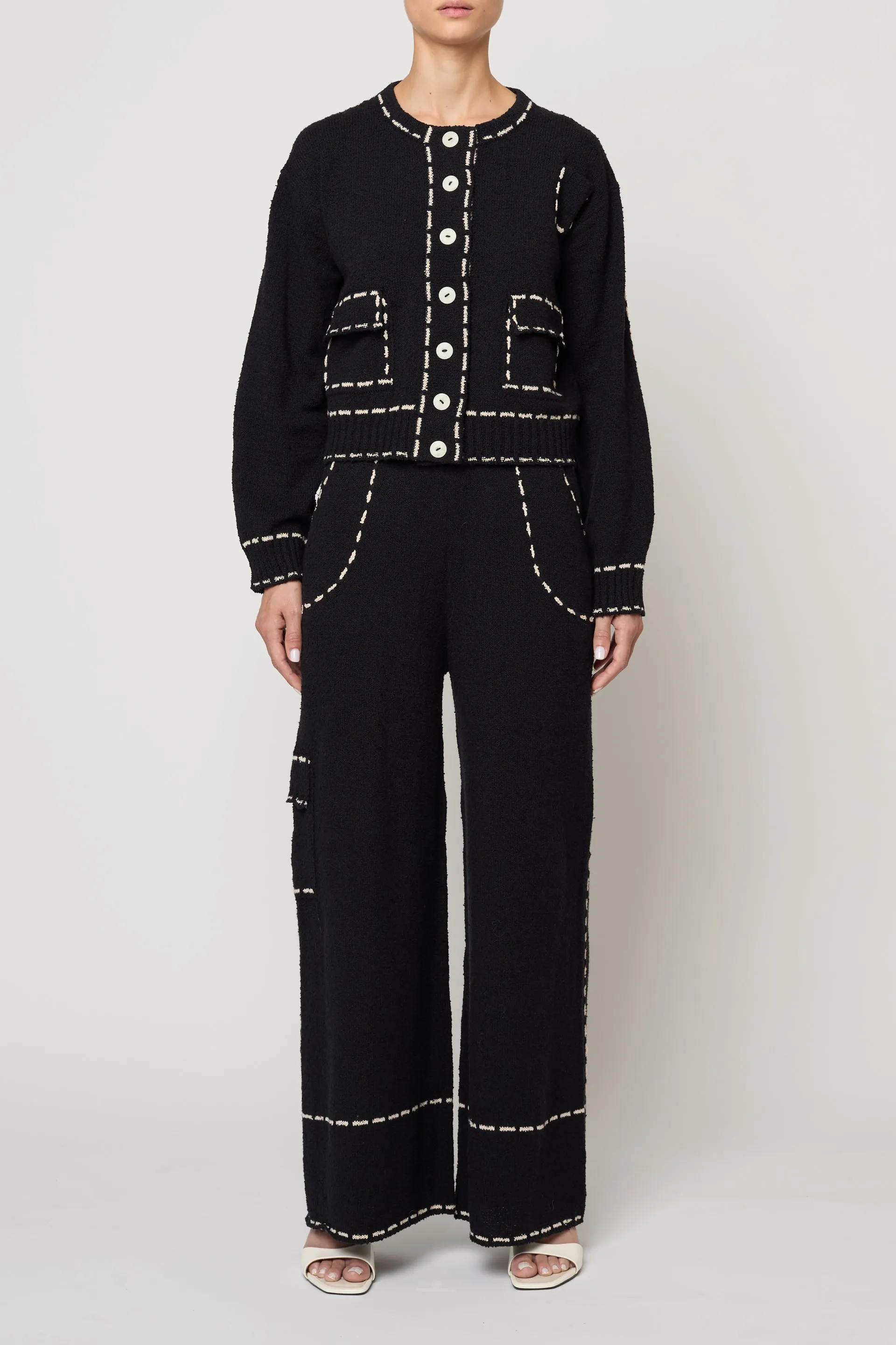 Lottie Pant in Boucle Tanguis Cotton - Black sold by Atelier Delphine product image thumbnail 2