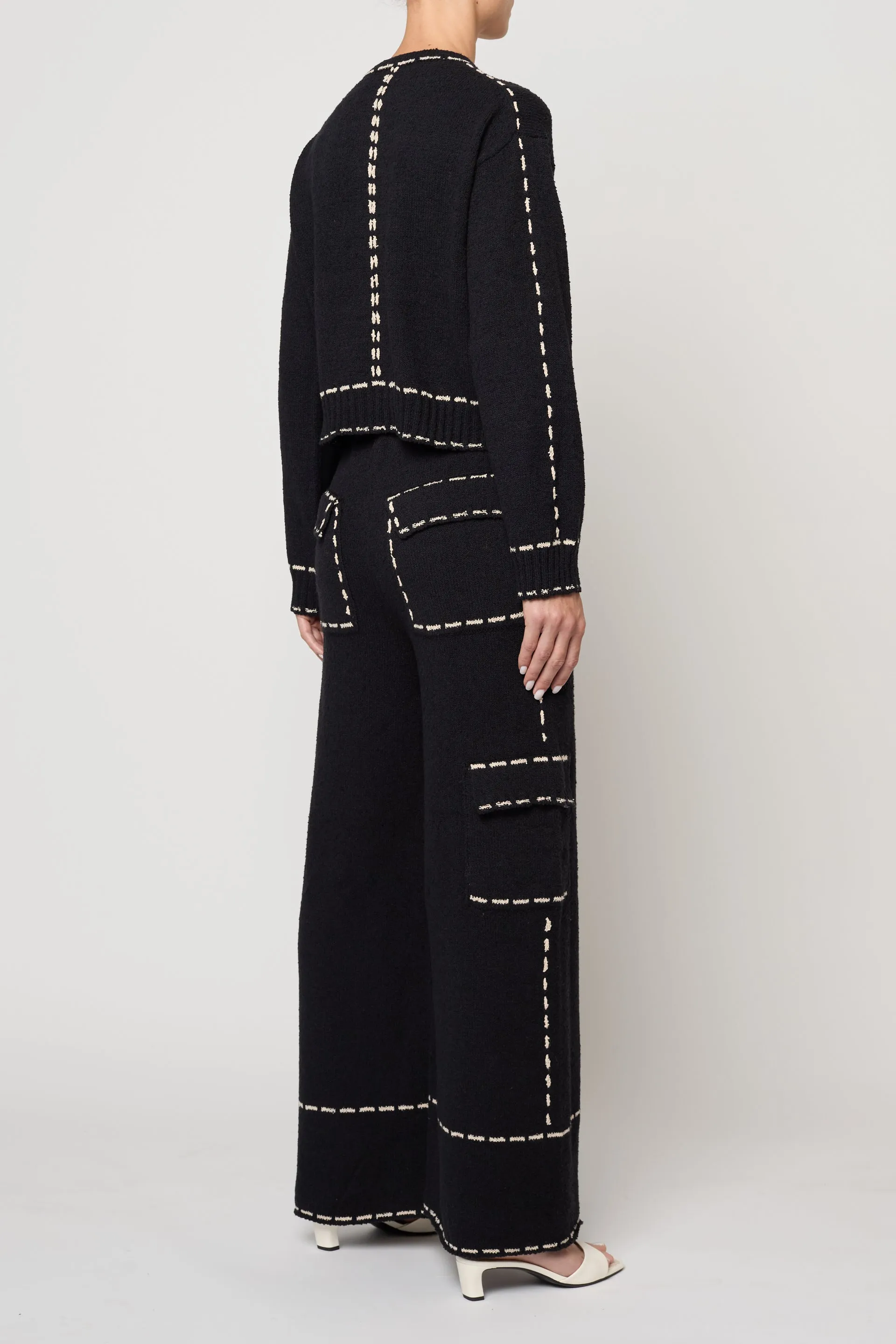 Lottie Pant in Boucle Tanguis Cotton - Black sold by Atelier Delphine product image thumbnail 3
