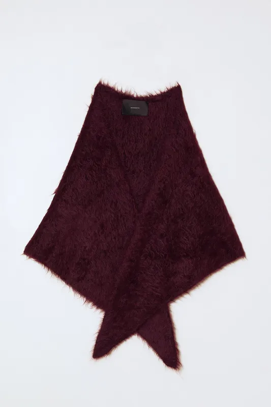 Triangle Scarf in Brushed Suri Alpaca - Burgundy made by Atelier Delphine