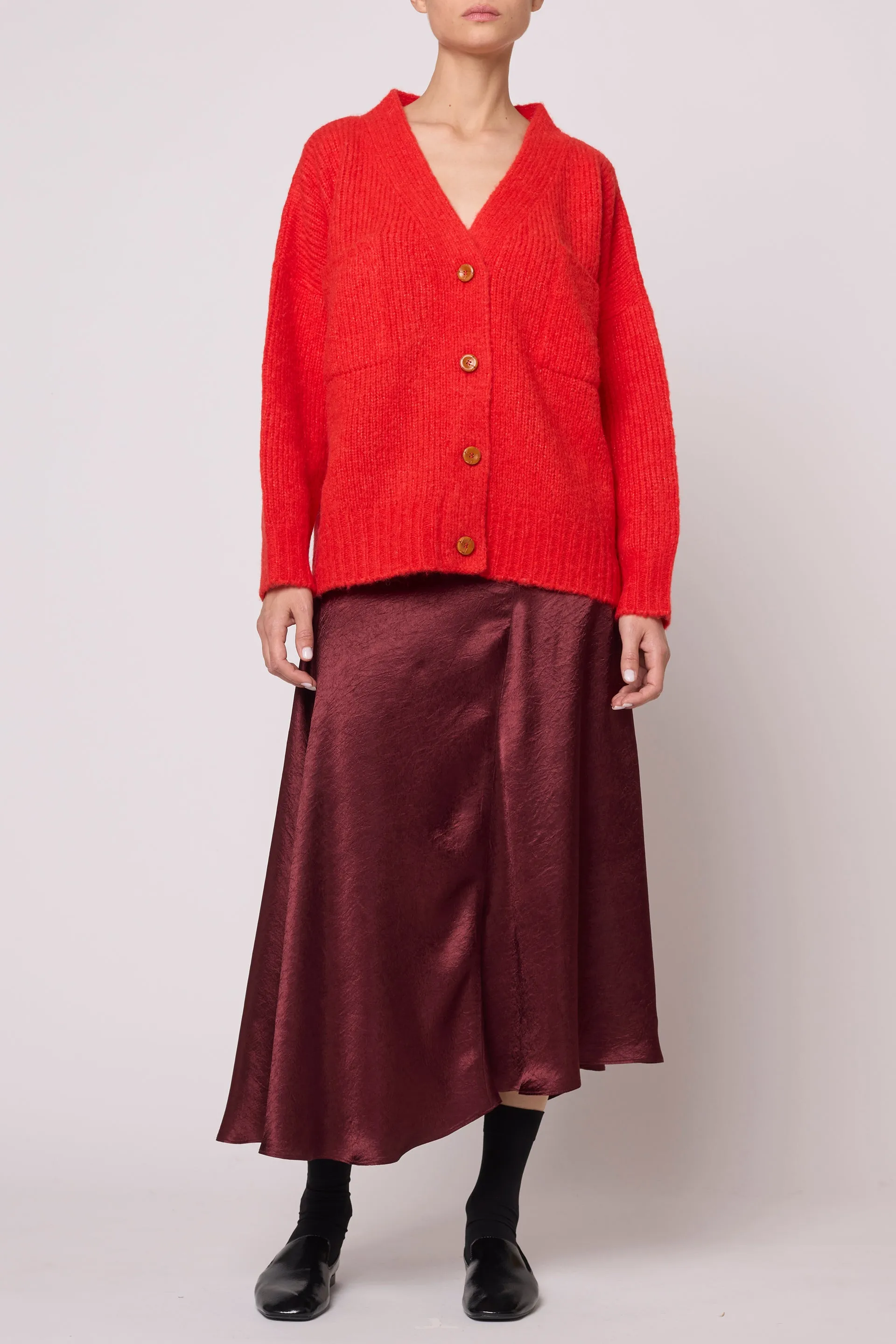 Amelia Cardigan in Supreme Alpaca - Coral sold by Atelier Delphine product image thumbnail 2