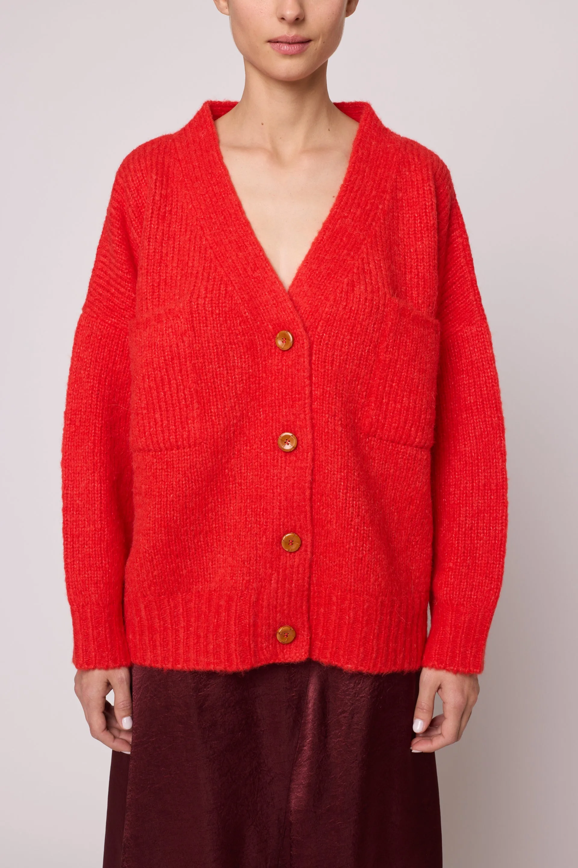 Amelia Cardigan in Supreme Alpaca - Coral sold by Atelier Delphine product image thumbnail 4