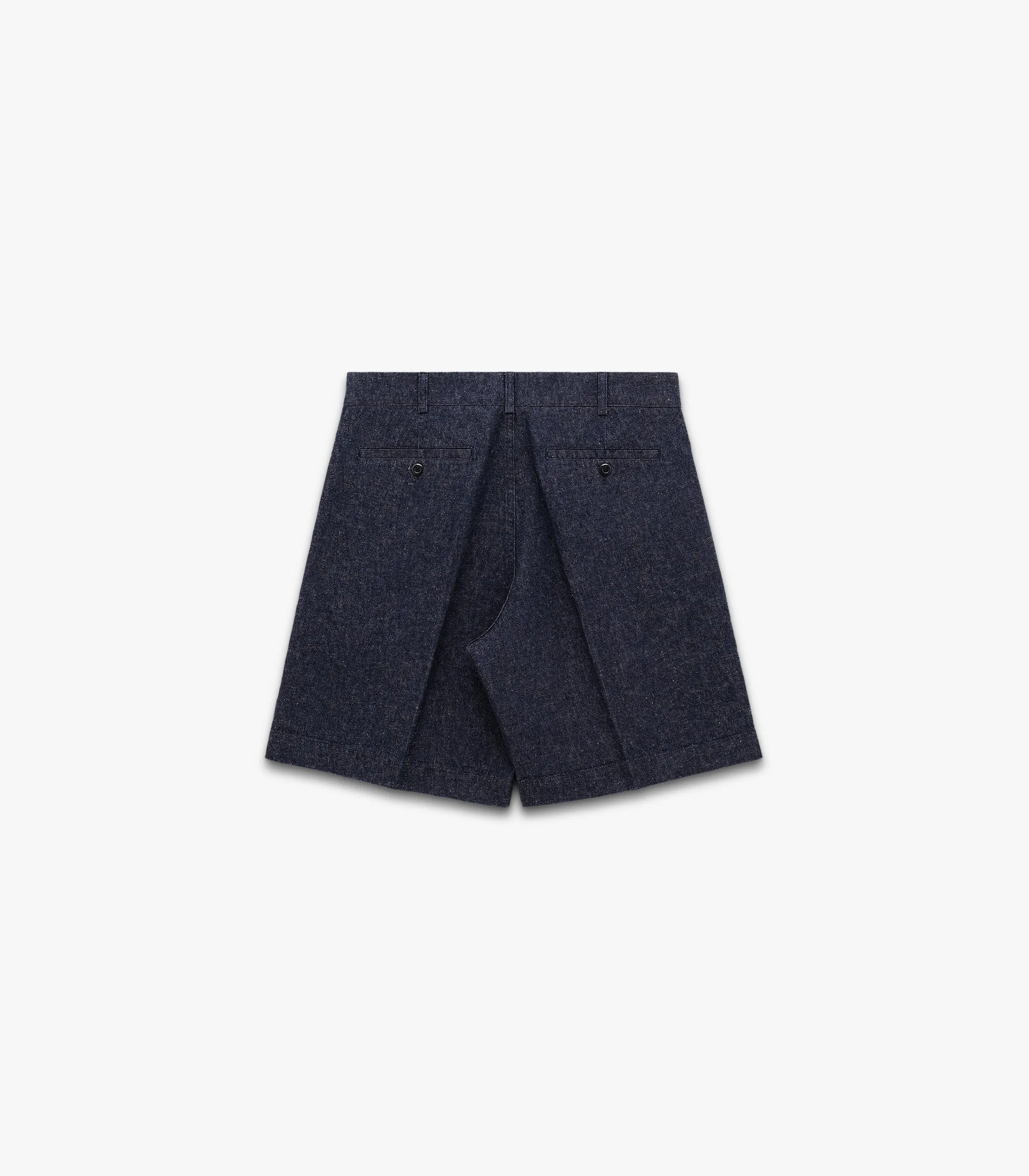 Canal Pleated Denim Cotton & Linen Short sold by Knickerbocker product image thumbnail 2