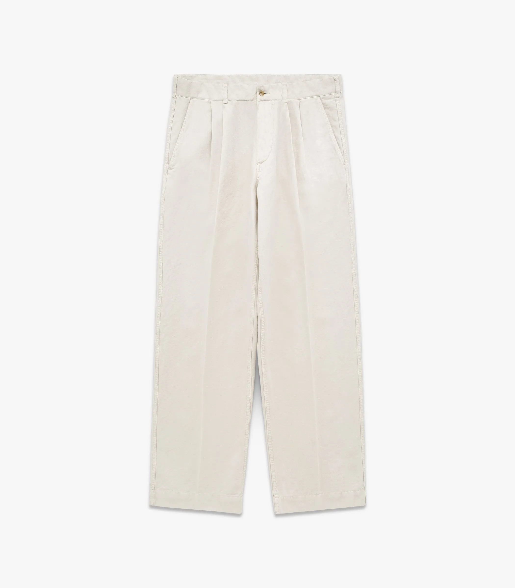 Canal Pleated Twill Cotton & Linen Pant sold by Knickerbocker