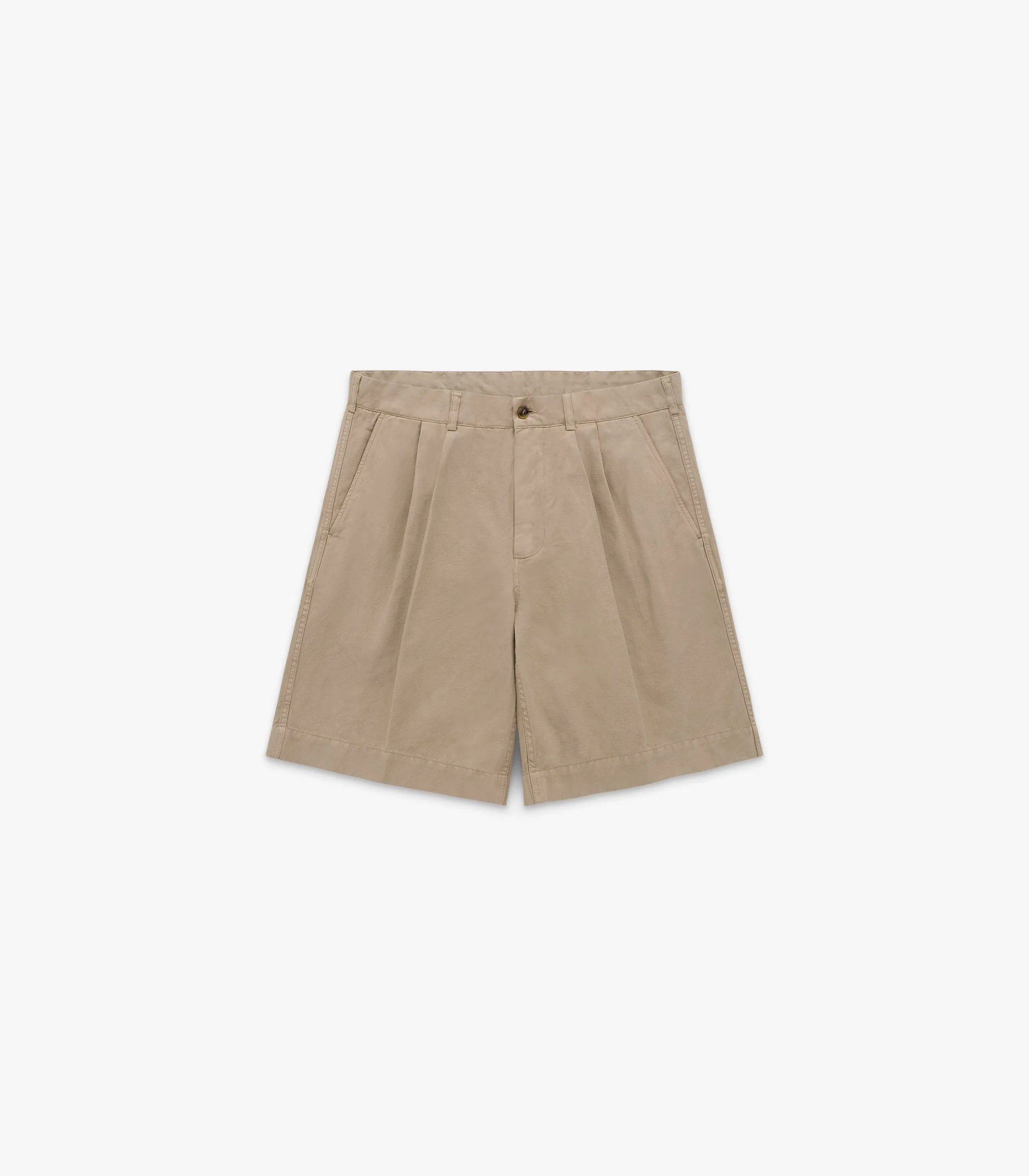 Canal Pleated Twill Cotton & Linen Short sold by Knickerbocker product image thumbnail 3