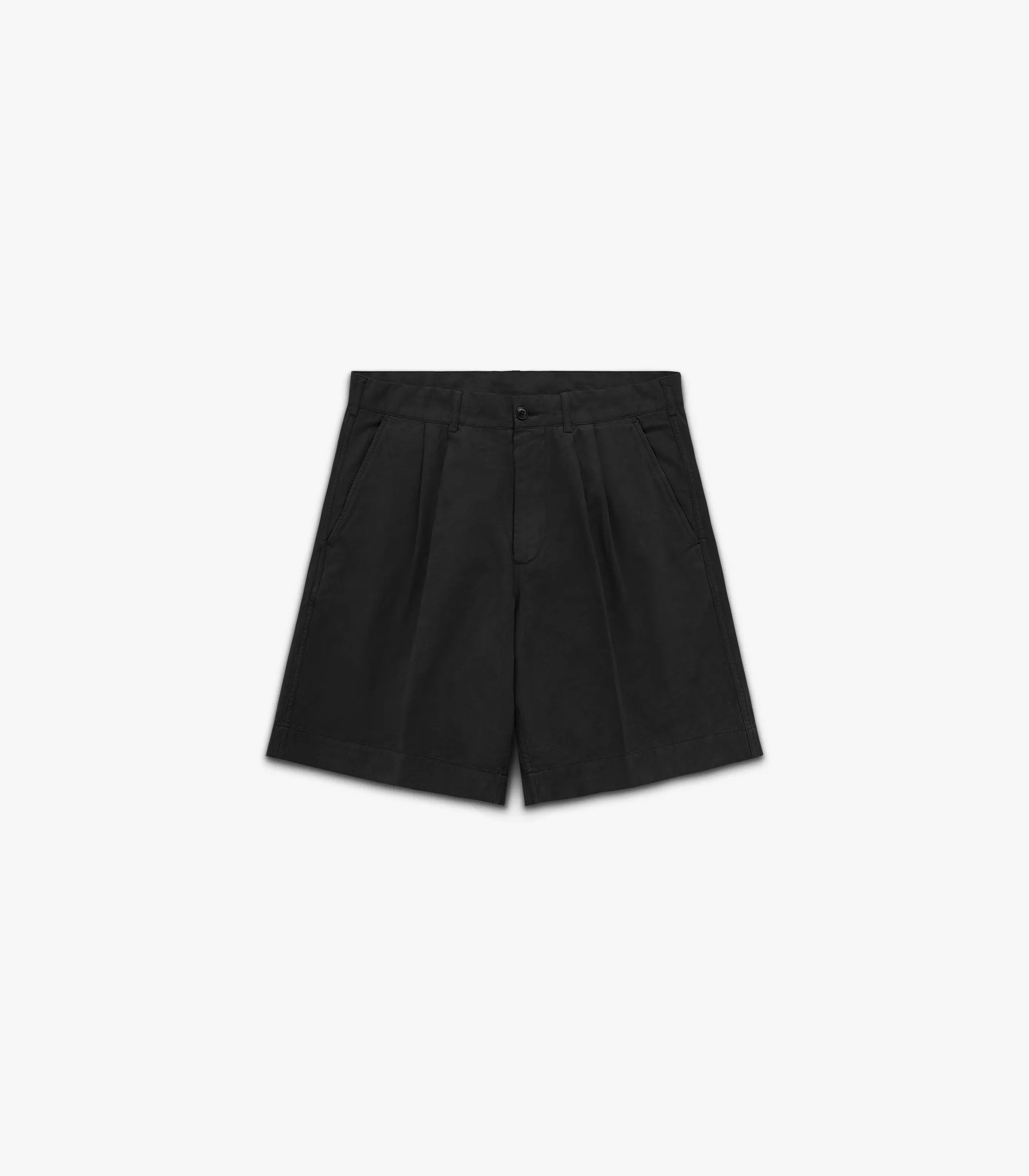 Canal Pleated Twill Cotton & Linen Short sold by Knickerbocker