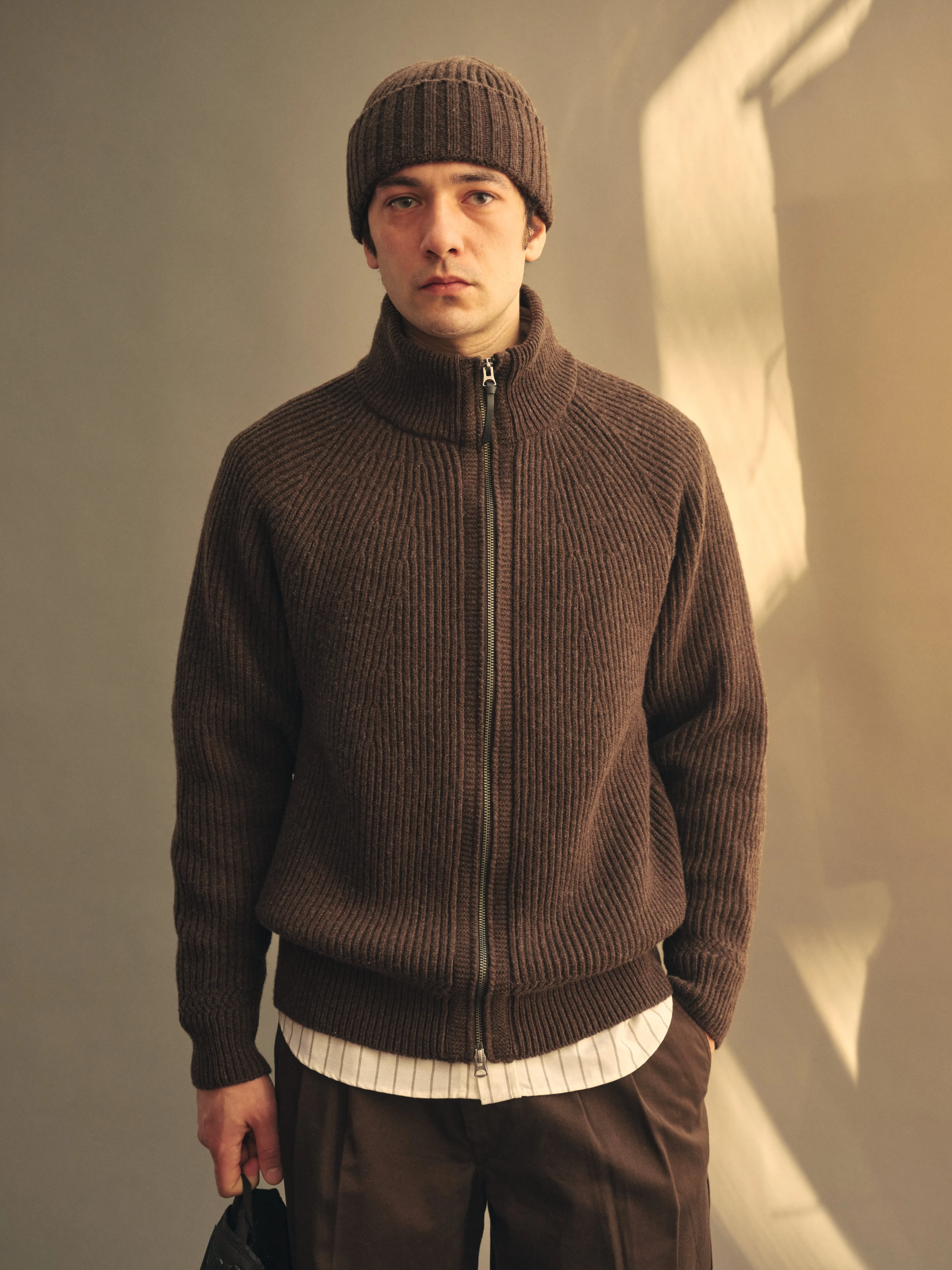 Cabin Rib Zip Lambswool Sweater sold by Knickerbocker product image thumbnail 5
