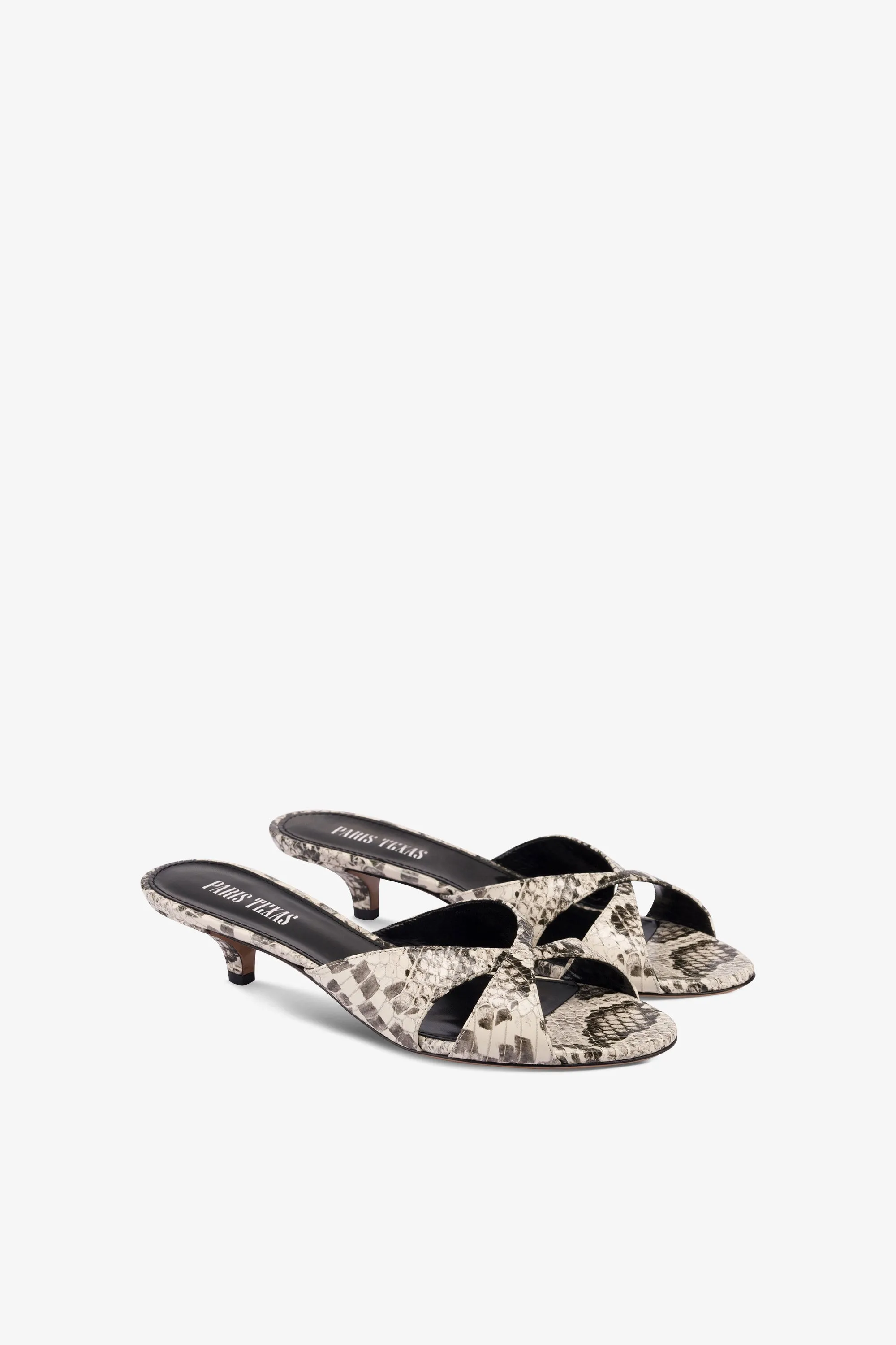 Mules in white python-print leather sold by Paris Texas product image thumbnail 2