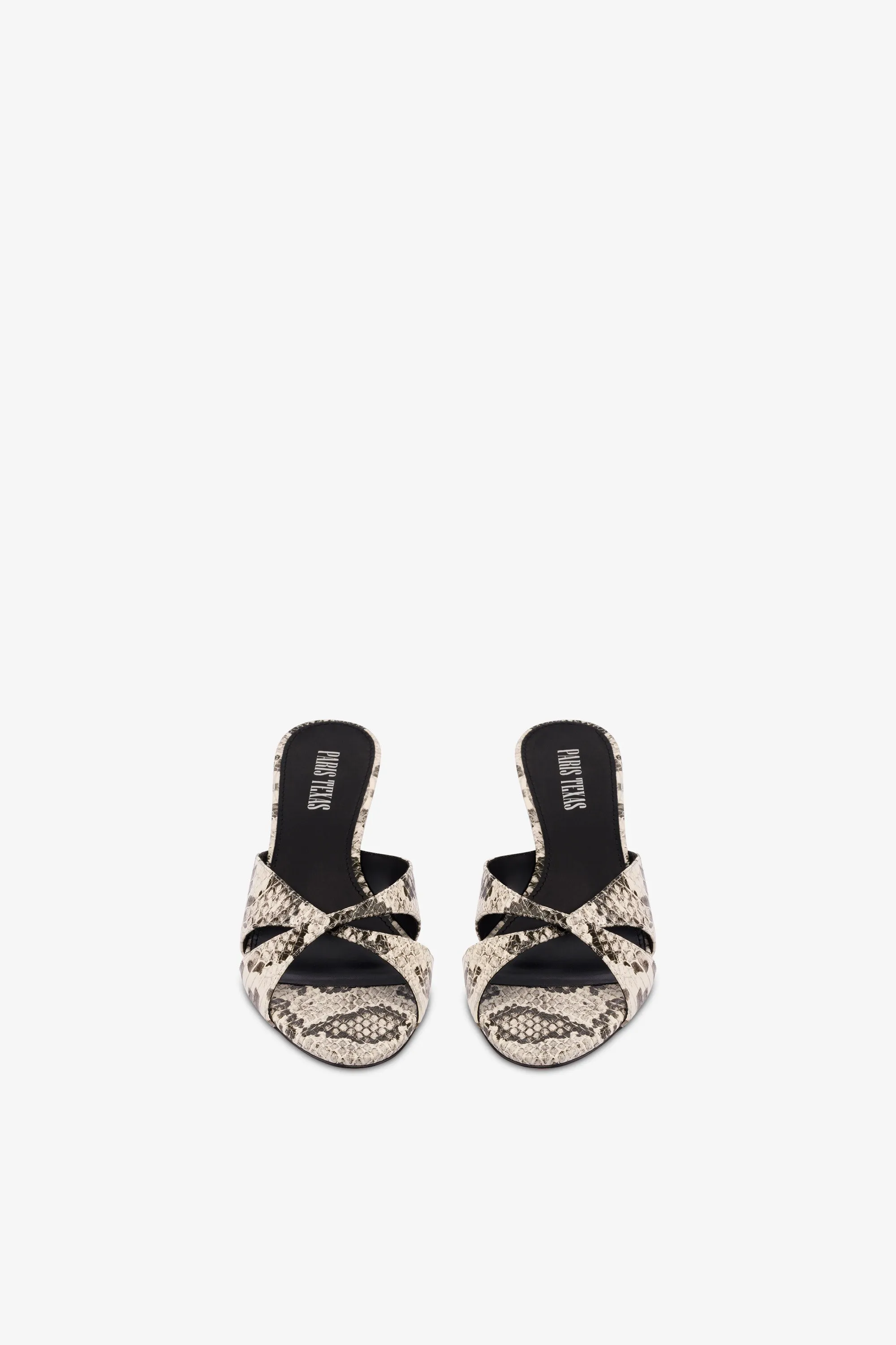 Mules in white python-print leather sold by Paris Texas product image thumbnail 3