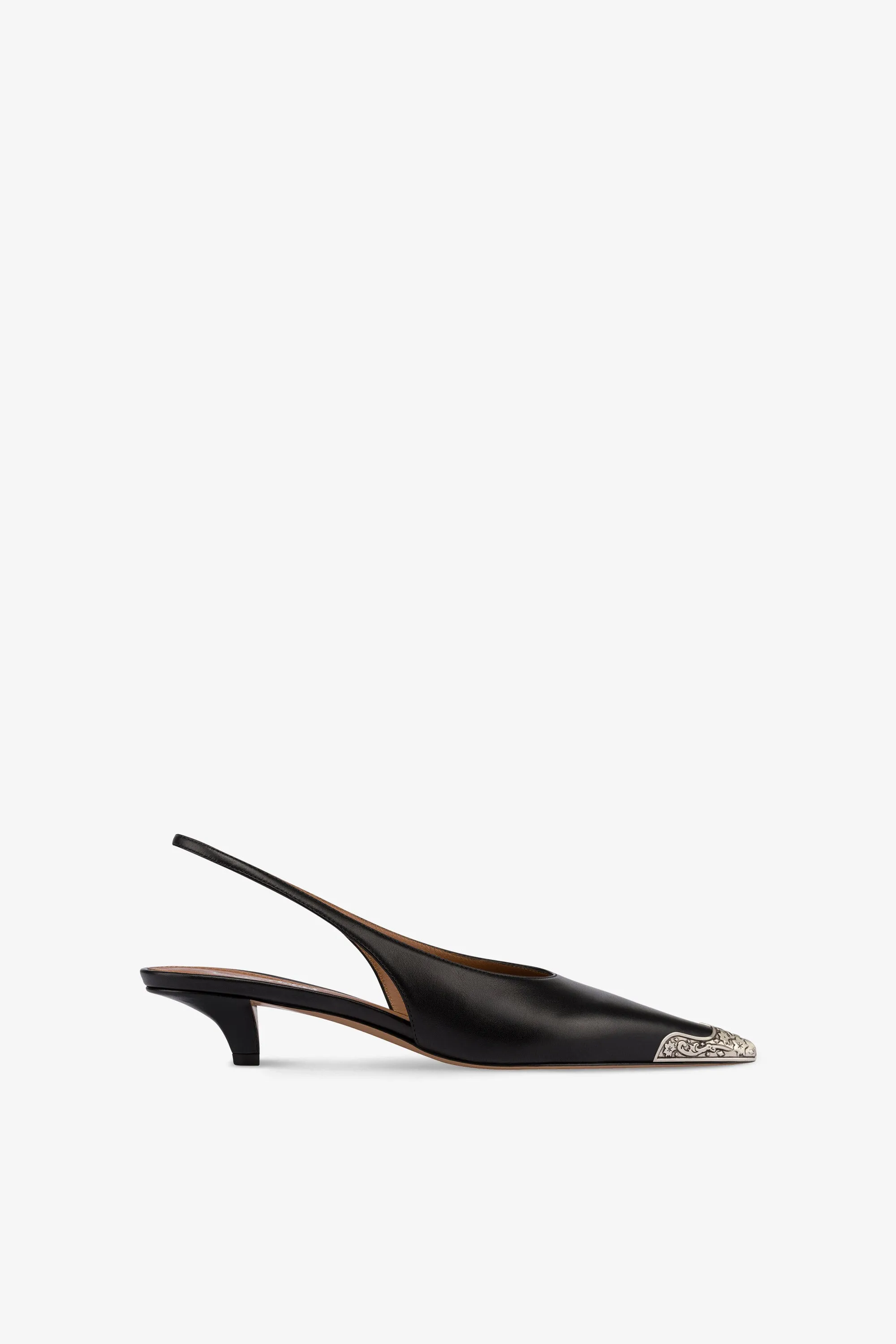 Slingbacks in black leather sold by Paris Texas