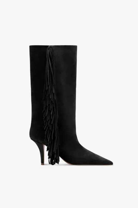 Boots in off-black suede leather sold by Paris Texas