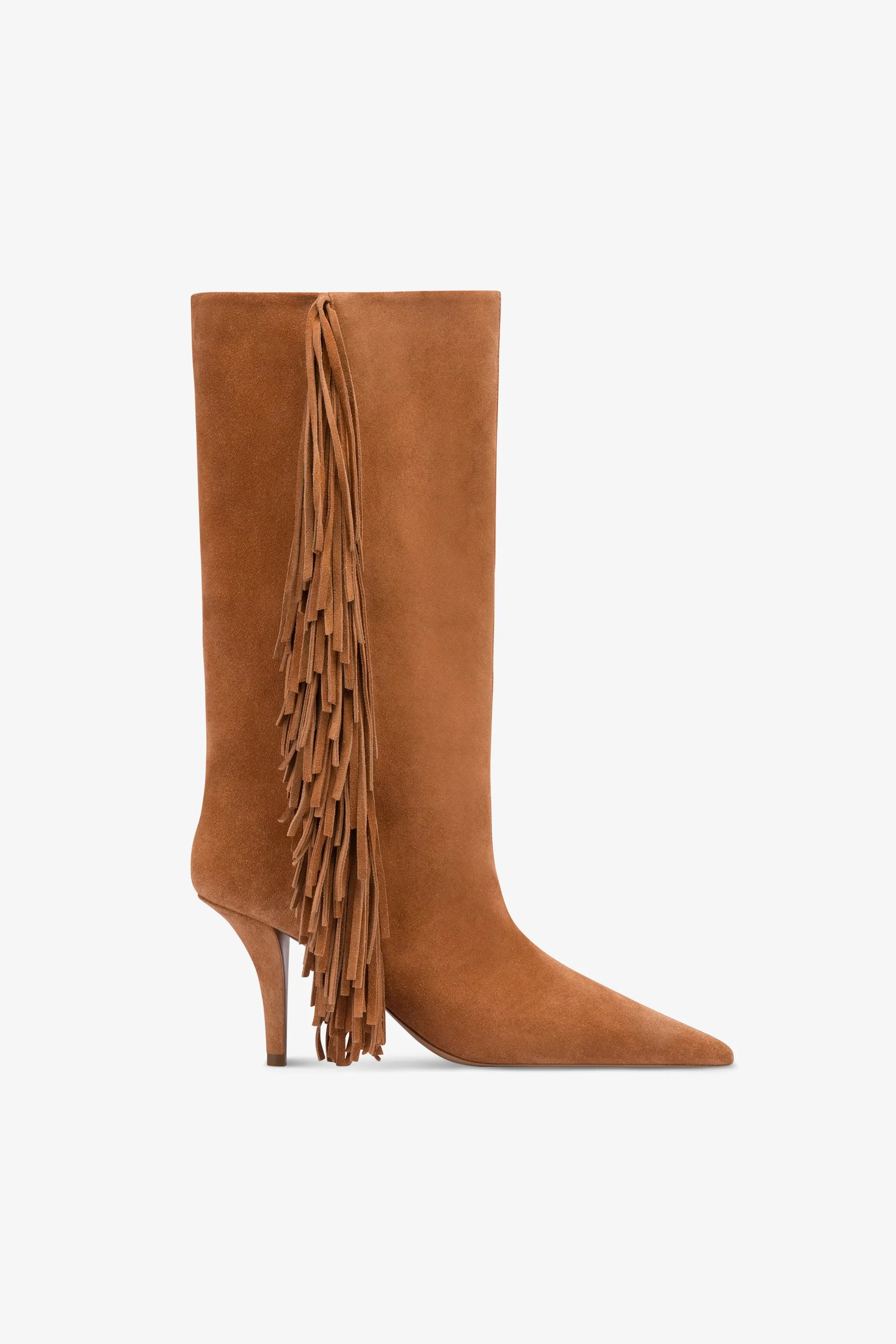 Boots in terracotta suede leather sold by Paris Texas