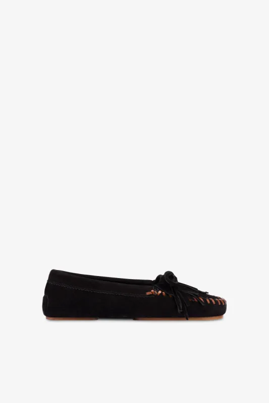 Loafers in black suede leather sold by Paris Texas