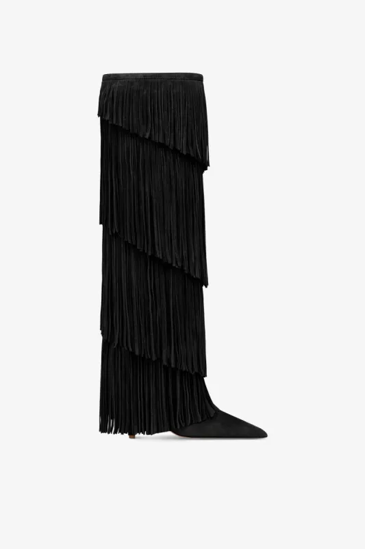 Boots in off-black suede leather sold by Paris Texas