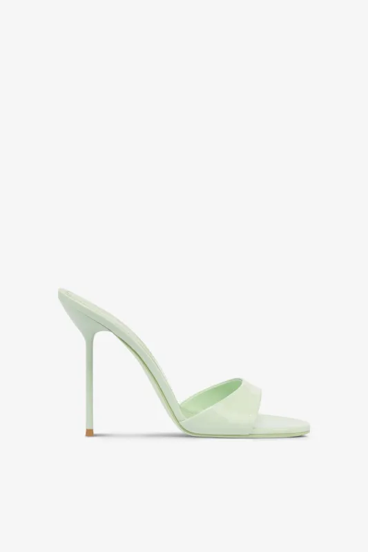 Mules in mint patent leather sold by Paris Texas