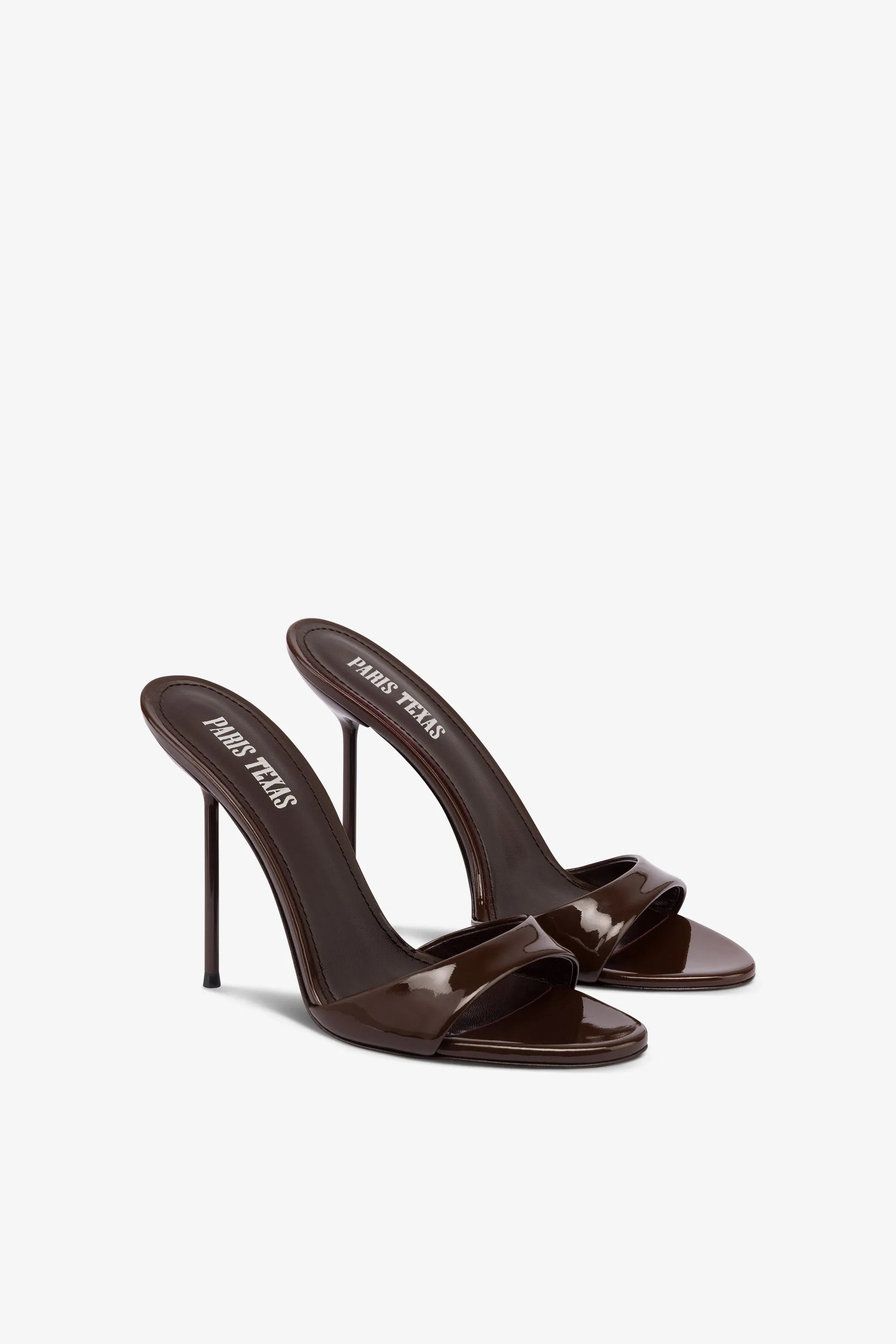 Mules in chocolate patent leather sold by Paris Texas product image thumbnail 2