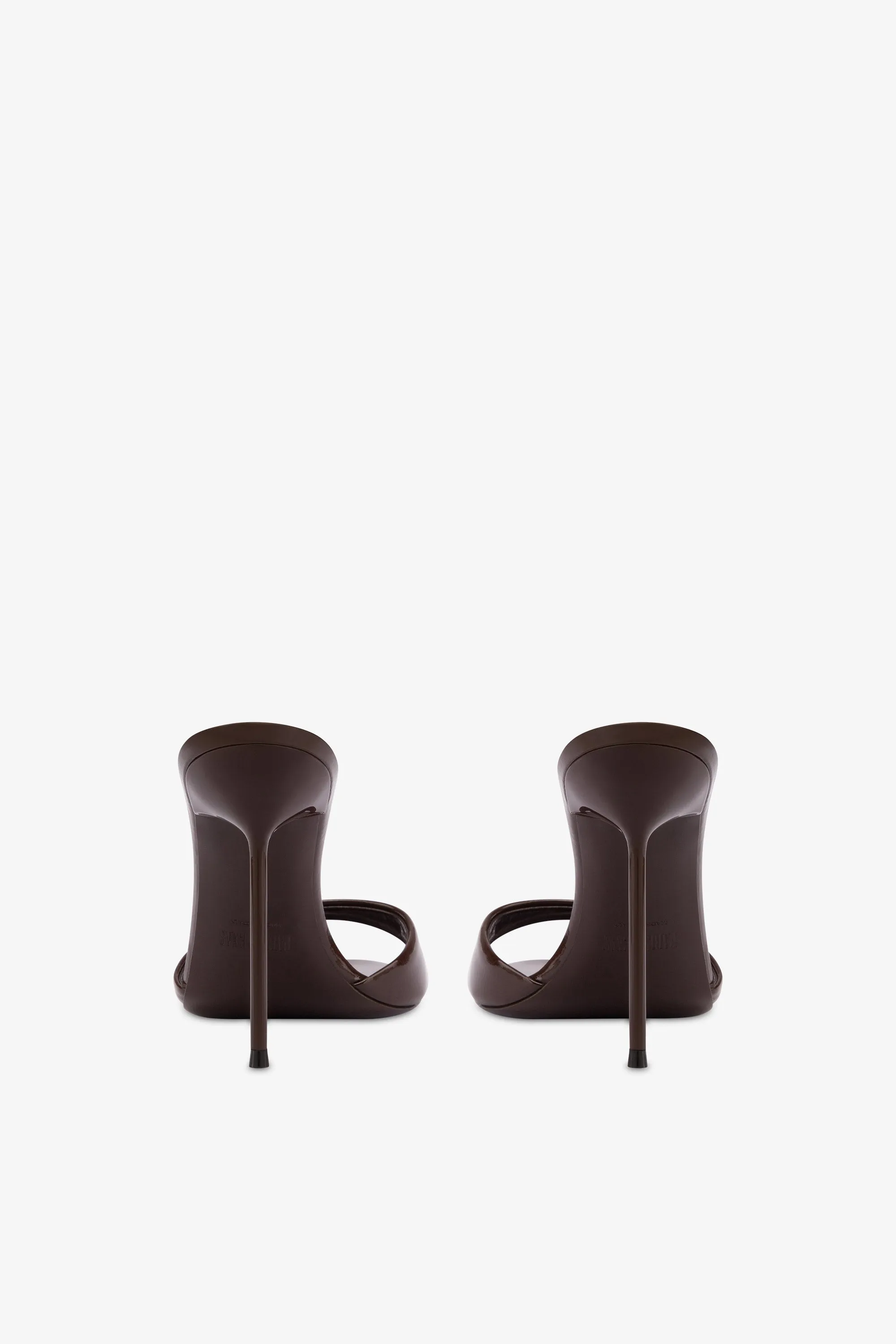 Mules in chocolate patent leather sold by Paris Texas product image thumbnail 4