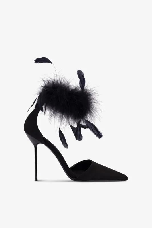 Pumps in black satin sold by Paris Texas