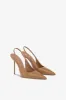 Slingbacks in caramel patent leather sold by Paris Texas