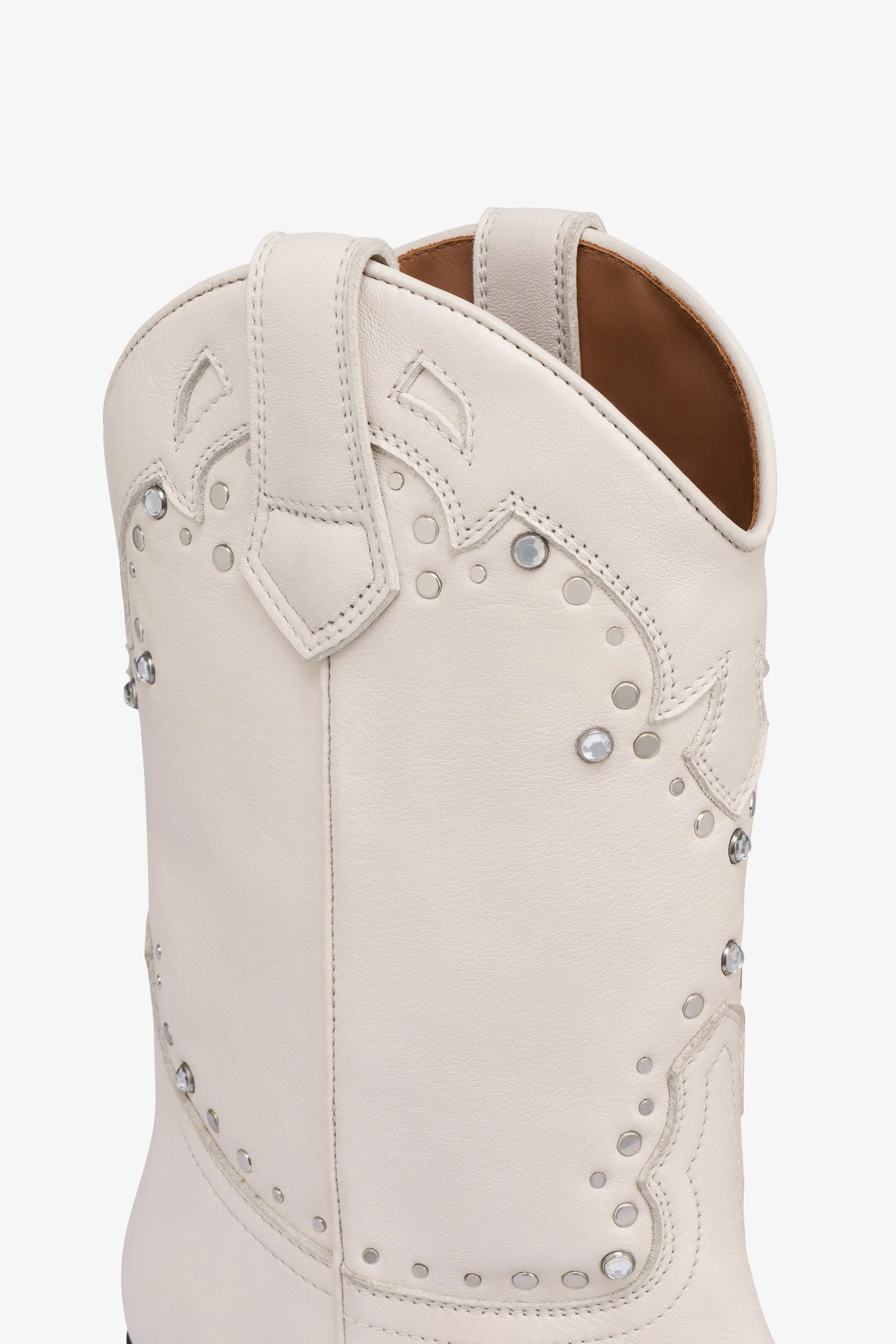 Boots in nickel-studded milk white leather sold by Paris Texas product image thumbnail 5