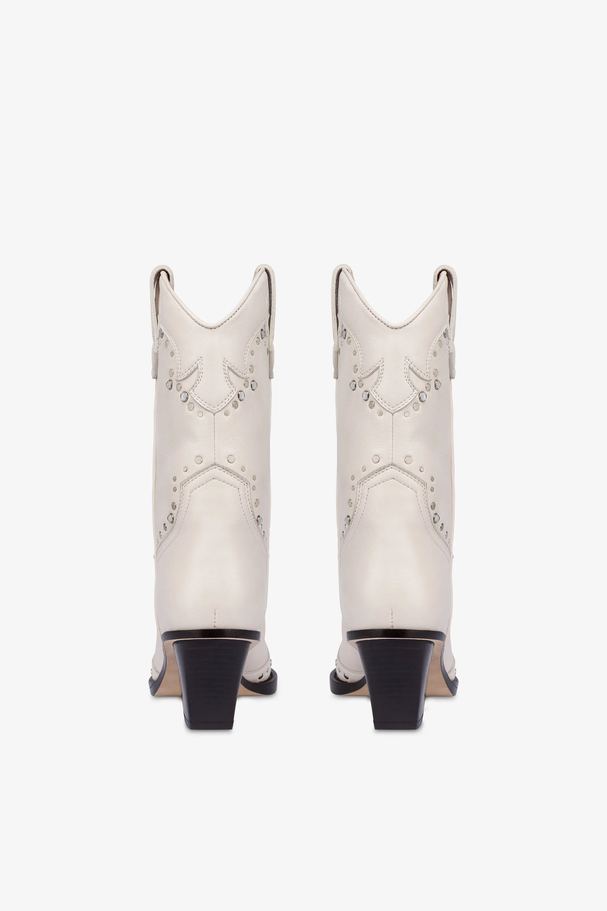 Boots in nickel-studded milk white leather sold by Paris Texas product image thumbnail 4
