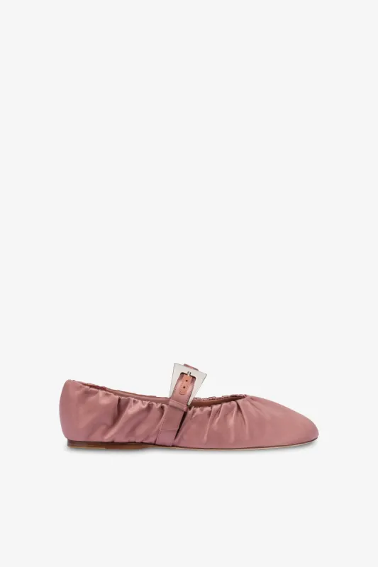 Ballet flats in dark phard satin sold by Paris Texas