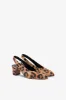 Slingbacks in natural leopard-print suede leather sold by Paris Texas
