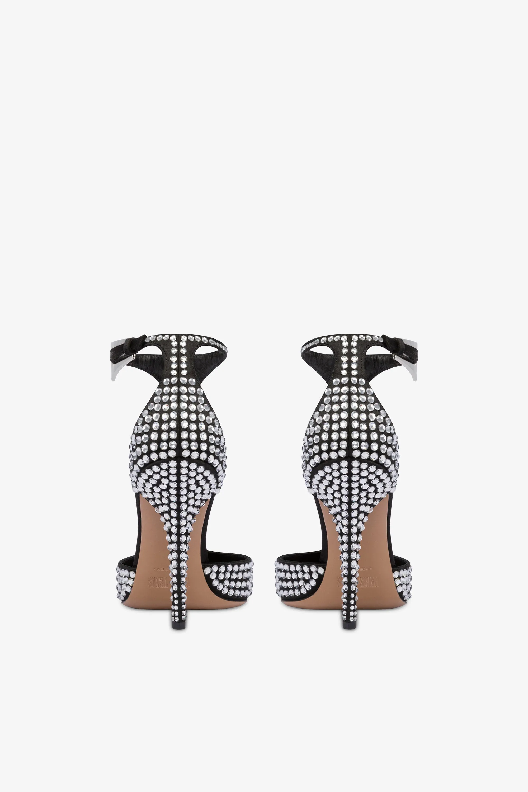 Pumps in black satin with crystals sold by Paris Texas product image thumbnail 4