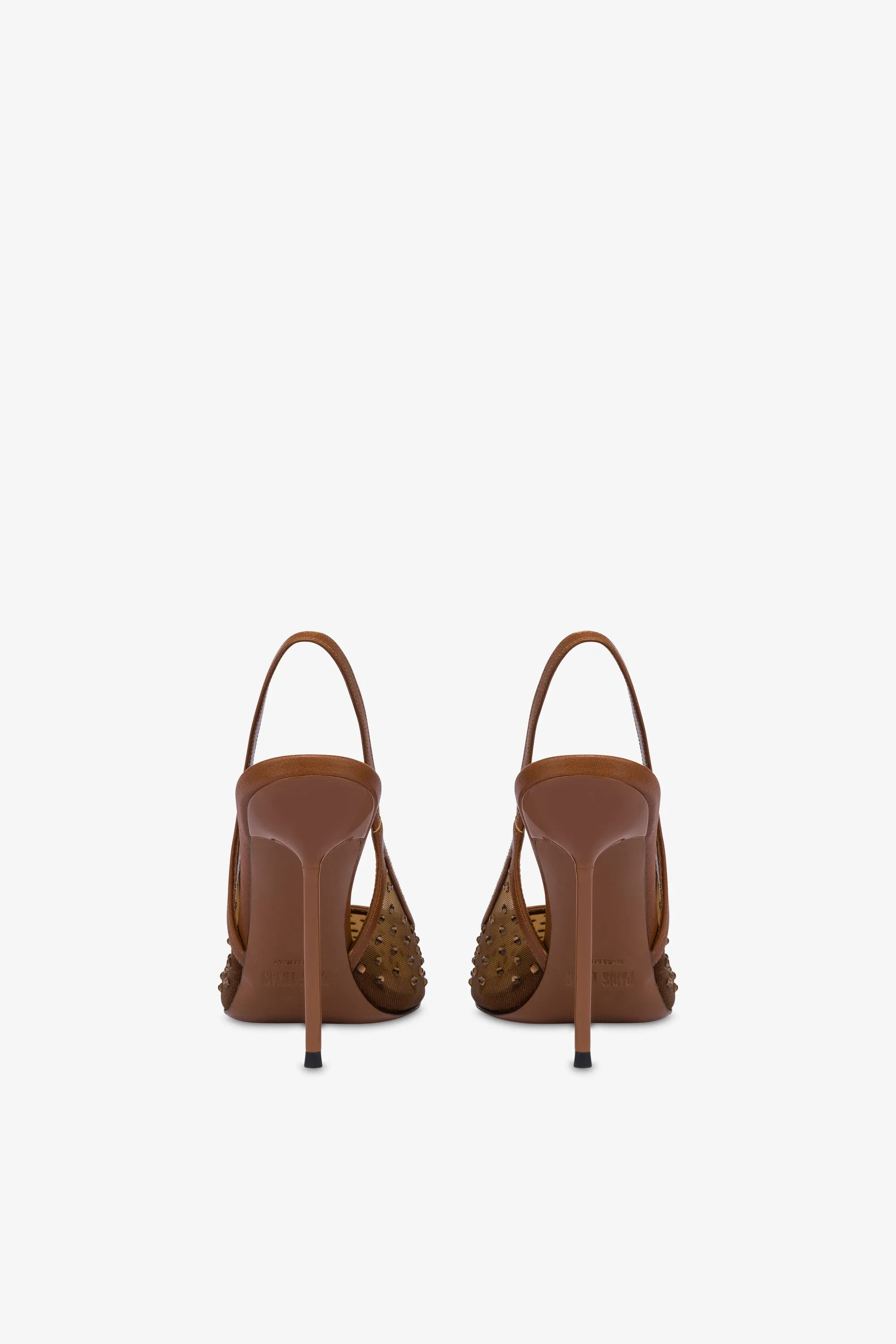Slingbacks in brown and crystal mesh sold by Paris Texas product image thumbnail 4