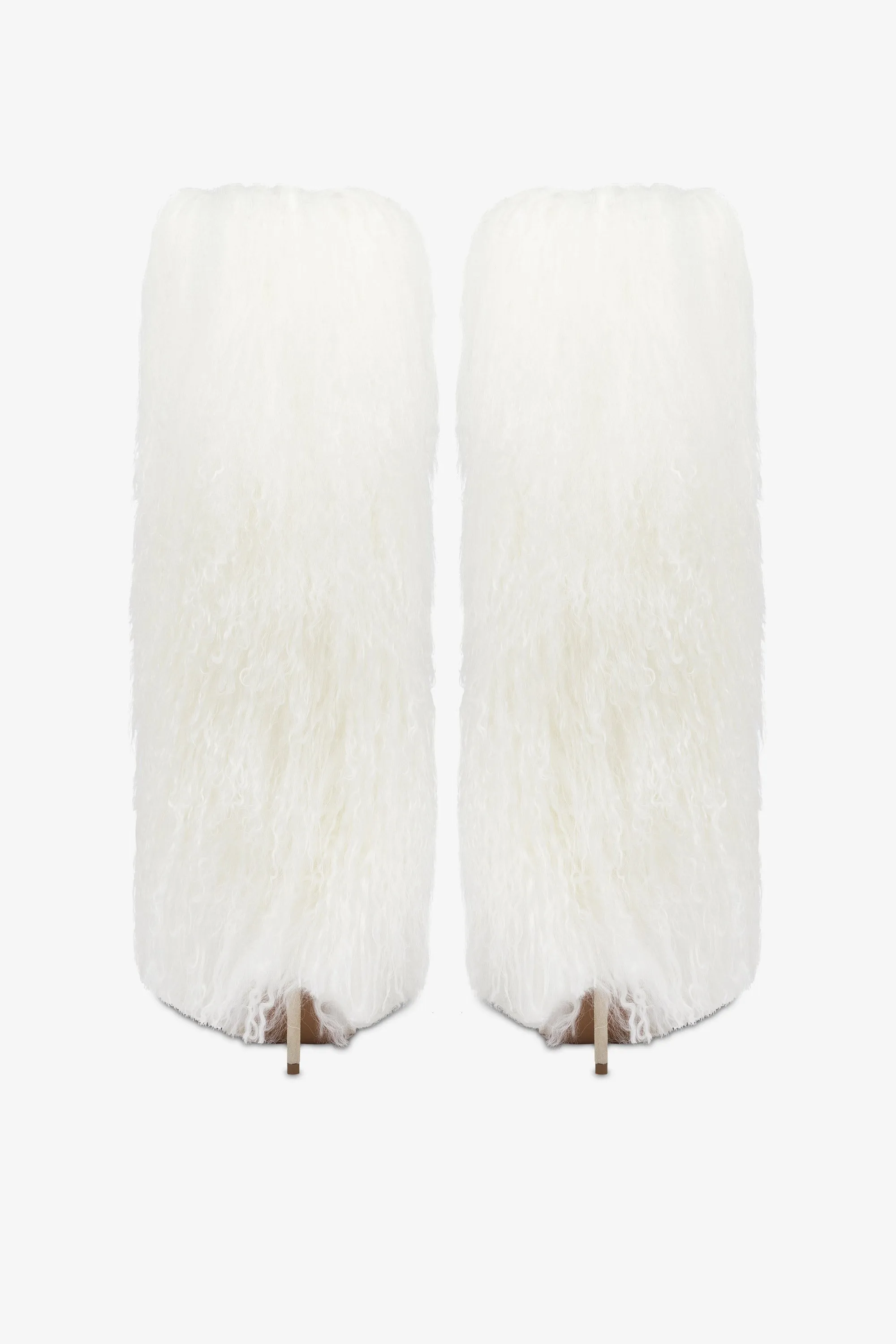 White mongolian fur stiletto boots sold by Paris Texas product image thumbnail 4