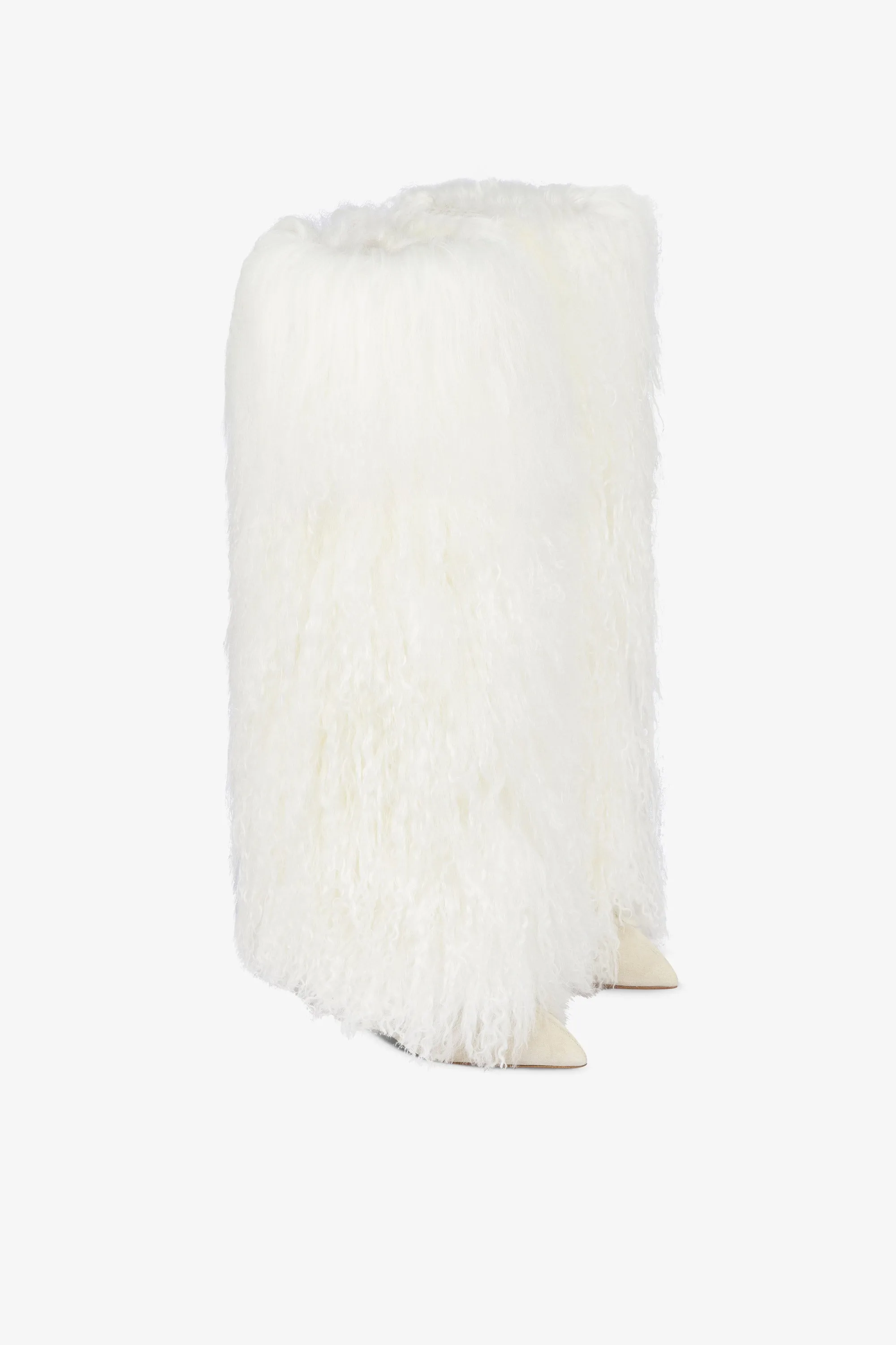 White mongolian fur stiletto boots sold by Paris Texas product image thumbnail 2