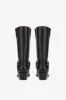 Square-toe boots in smooth black leather sold by Paris Texas