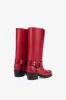 Square-toe boots in smooth fiesta leather sold by Paris Texas