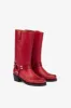 Square-toe boots in smooth fiesta leather sold by Paris Texas