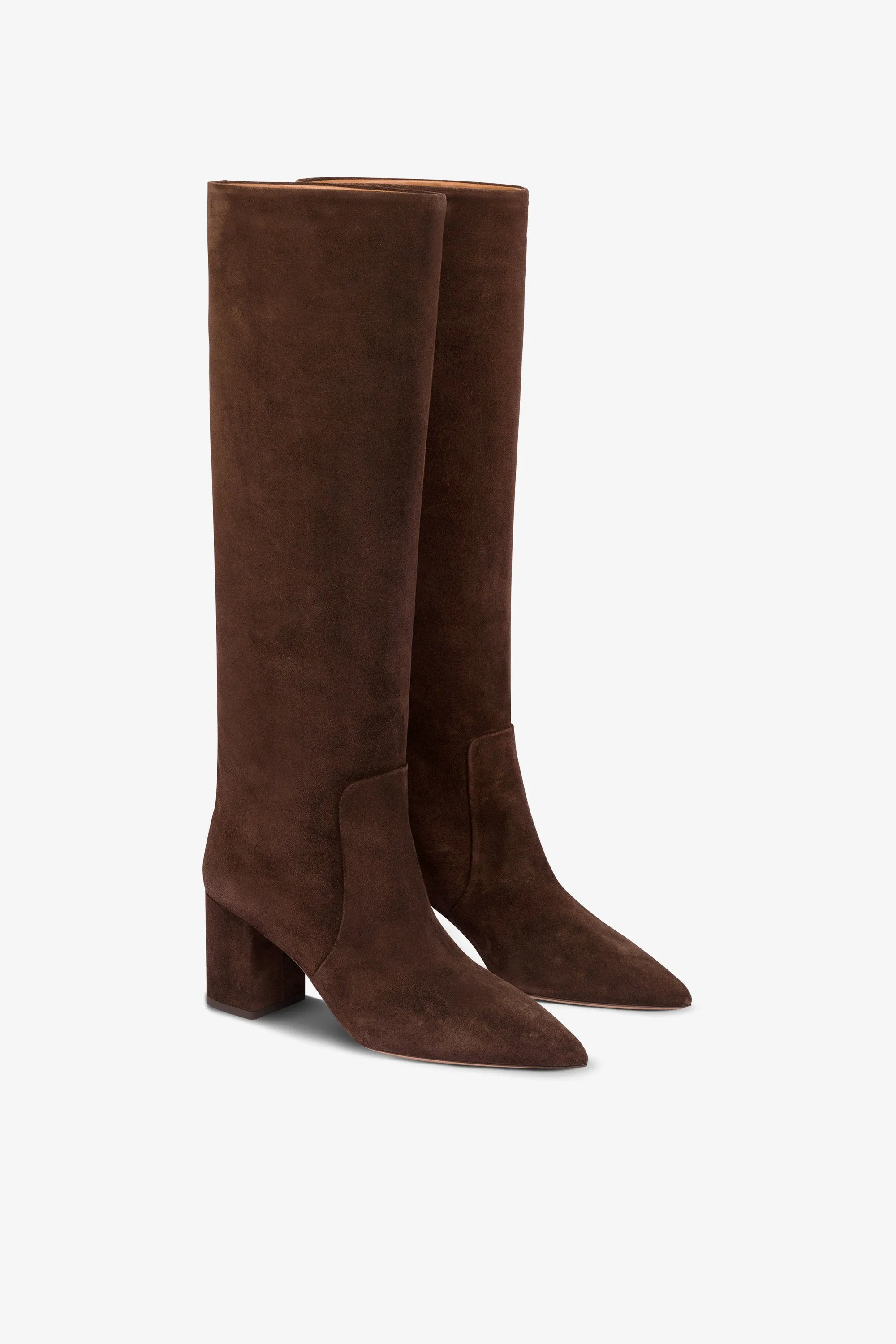 Knee-high boots in soft pepper suede leather sold by Paris Texas product image thumbnail 2