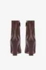 Pointed ankle boots in smooth mocha leather sold by Paris Texas