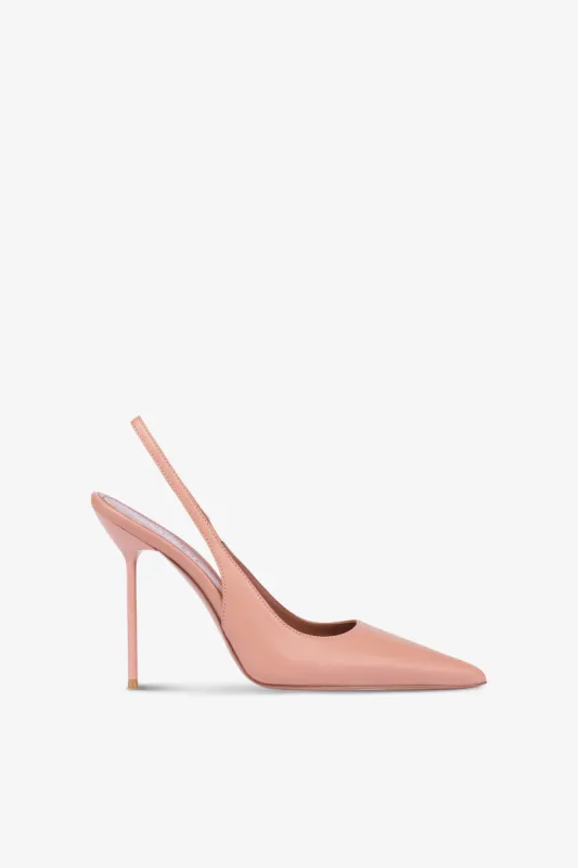 Sharp, pointed slingbacks in smooth romance leather sold by Paris Texas